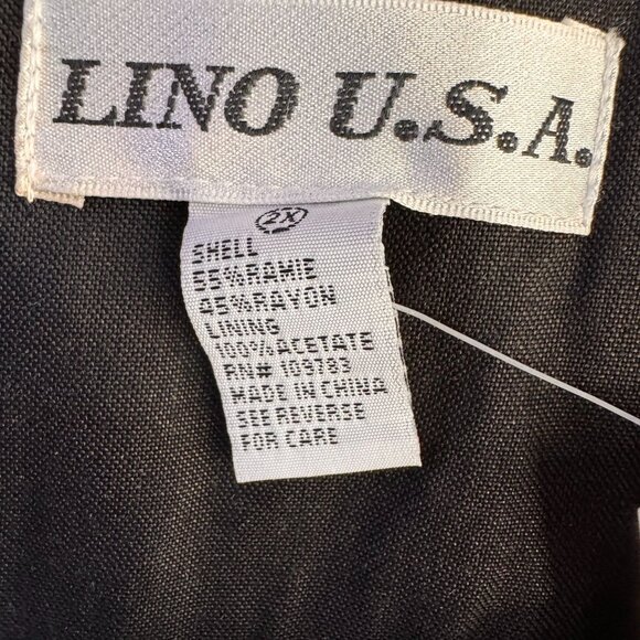 Lino USA Womens Black Maxi Skirt NEW Embroidered Hem Sequin Waist Detail 2X‎ - Picture 3 of 6